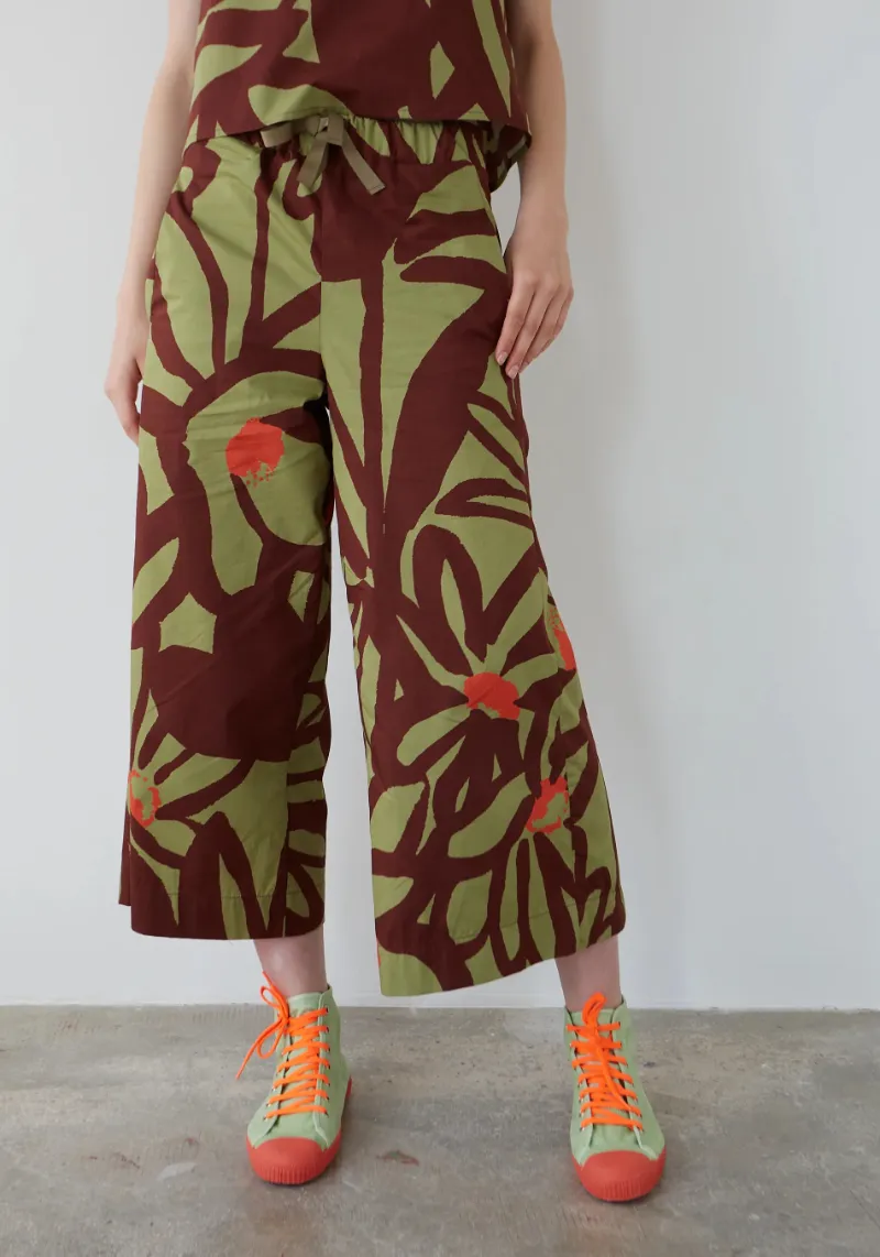 KHAKI FLOWERS BOMBA PANTS