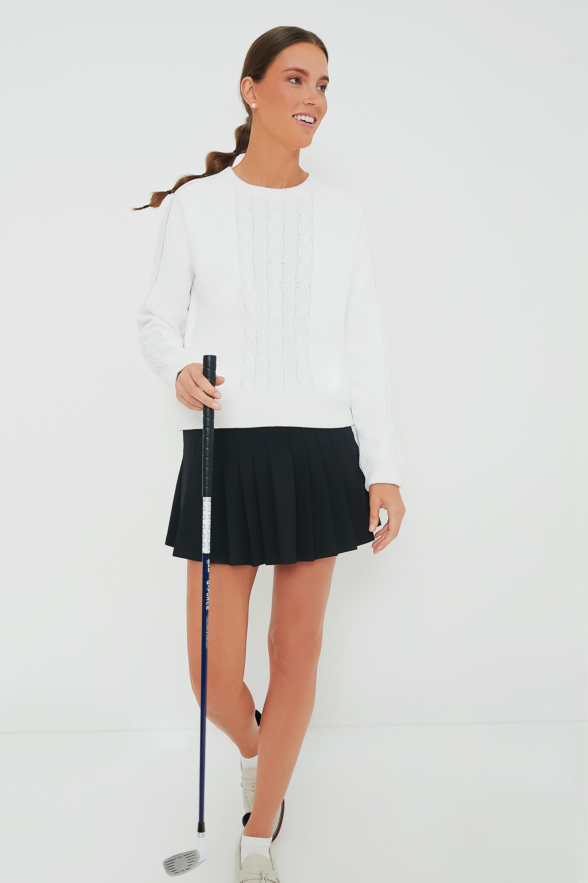 White Cable Knit Reid Sweatshirt