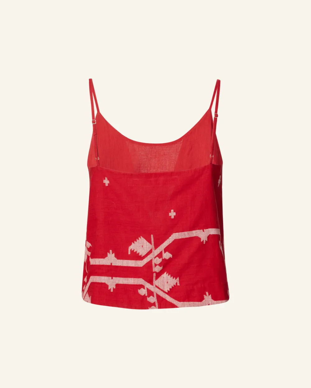 Daphne Crimson Jamdani Tank