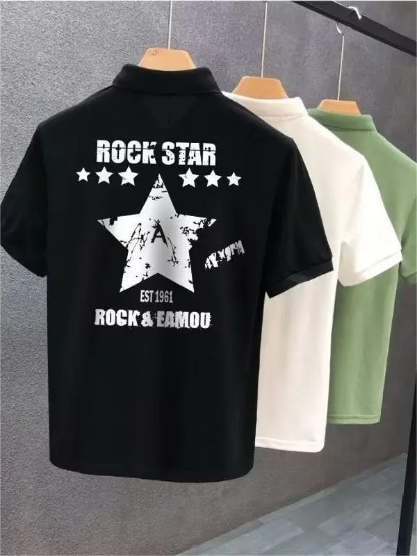 Polo Shirt Short Sleeve Star Print