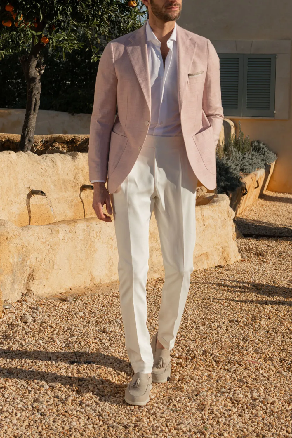 Pink Jacket In Loro Piana Fabric