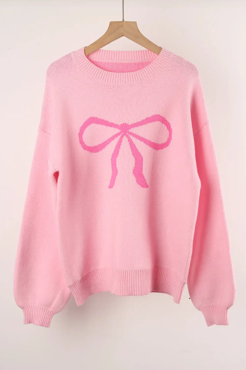 Long Sleeve Bow Knit Sweater