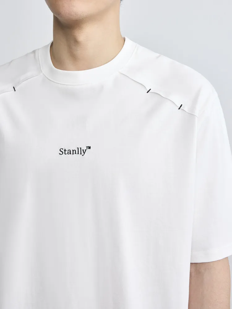 Minimalist Letter Embroidered Round Neck T-shirt