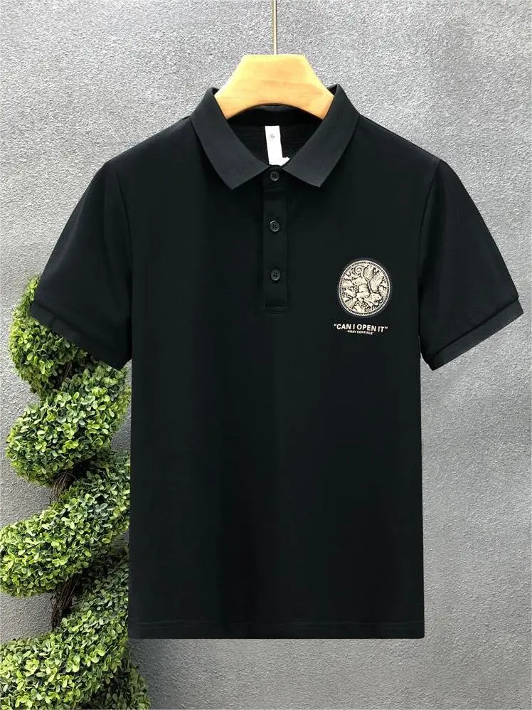 Simple Style Printed Polo Shirt