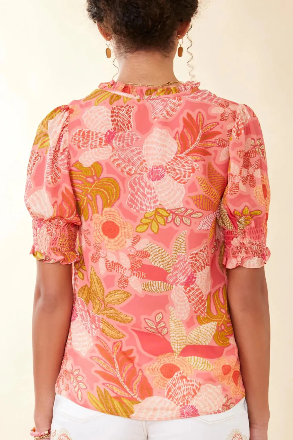 Spartina Eirene Blouse - Callawassie Flowers Pink