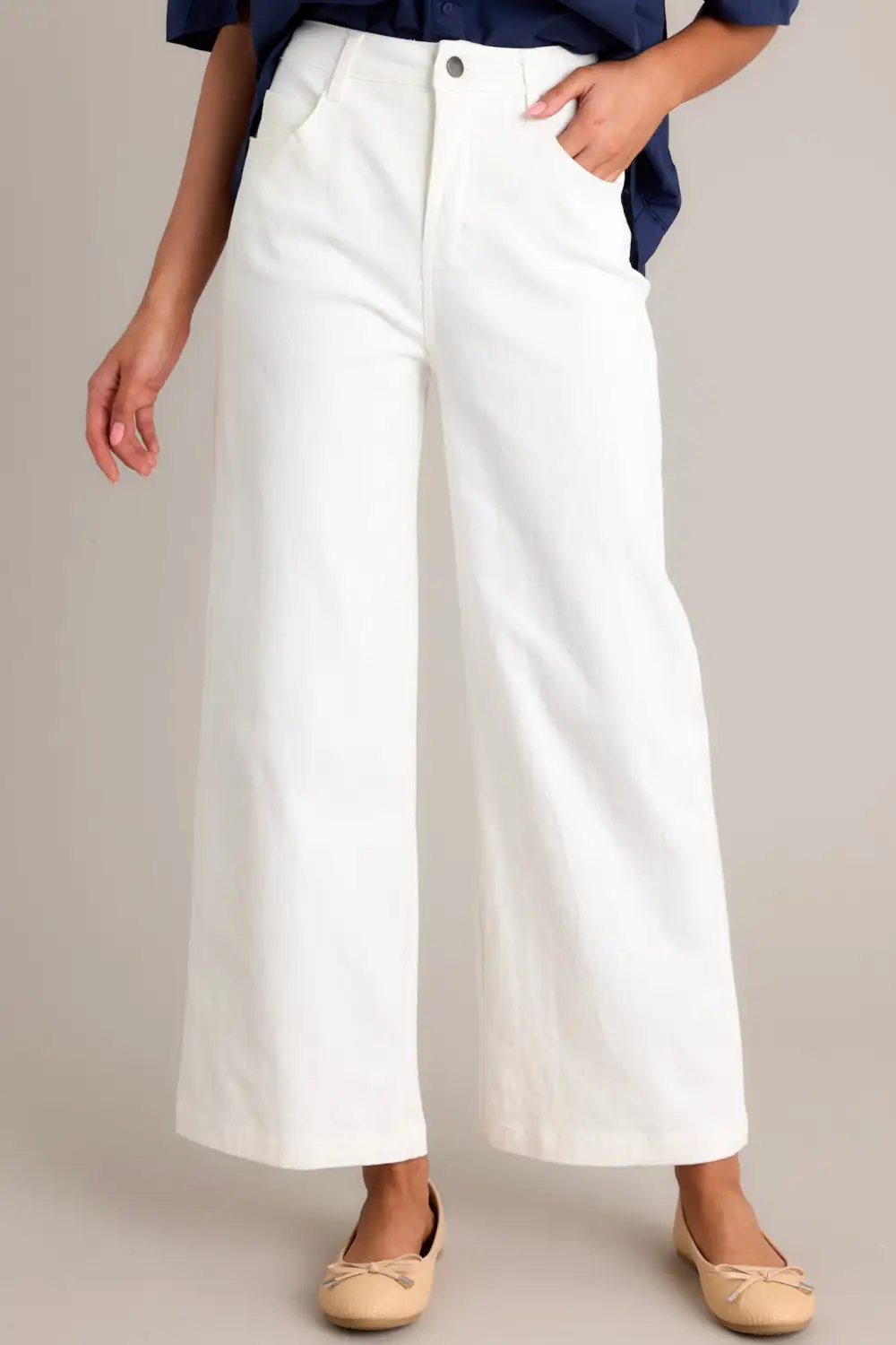 URBAN NOMAD IVORY WIDE LEG JEANS