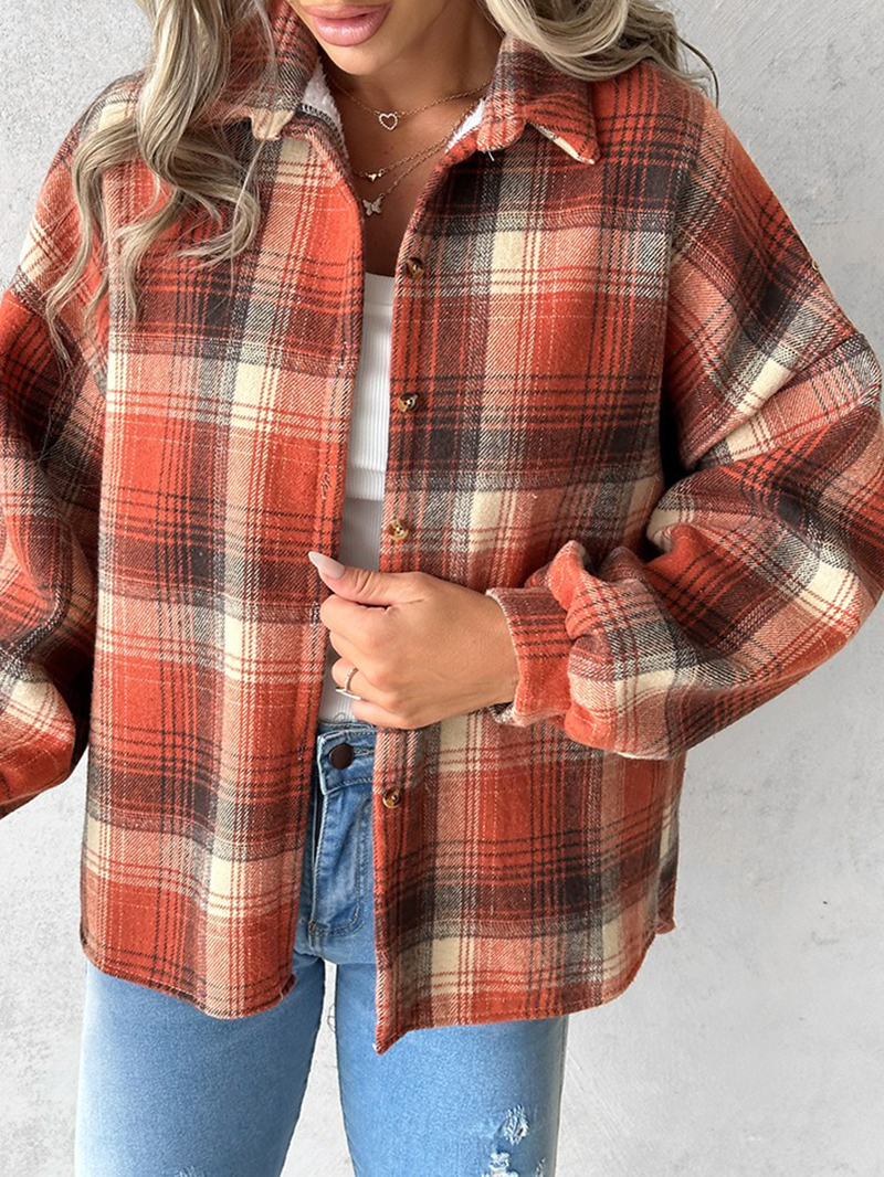 Casual thick plaid women's jacket