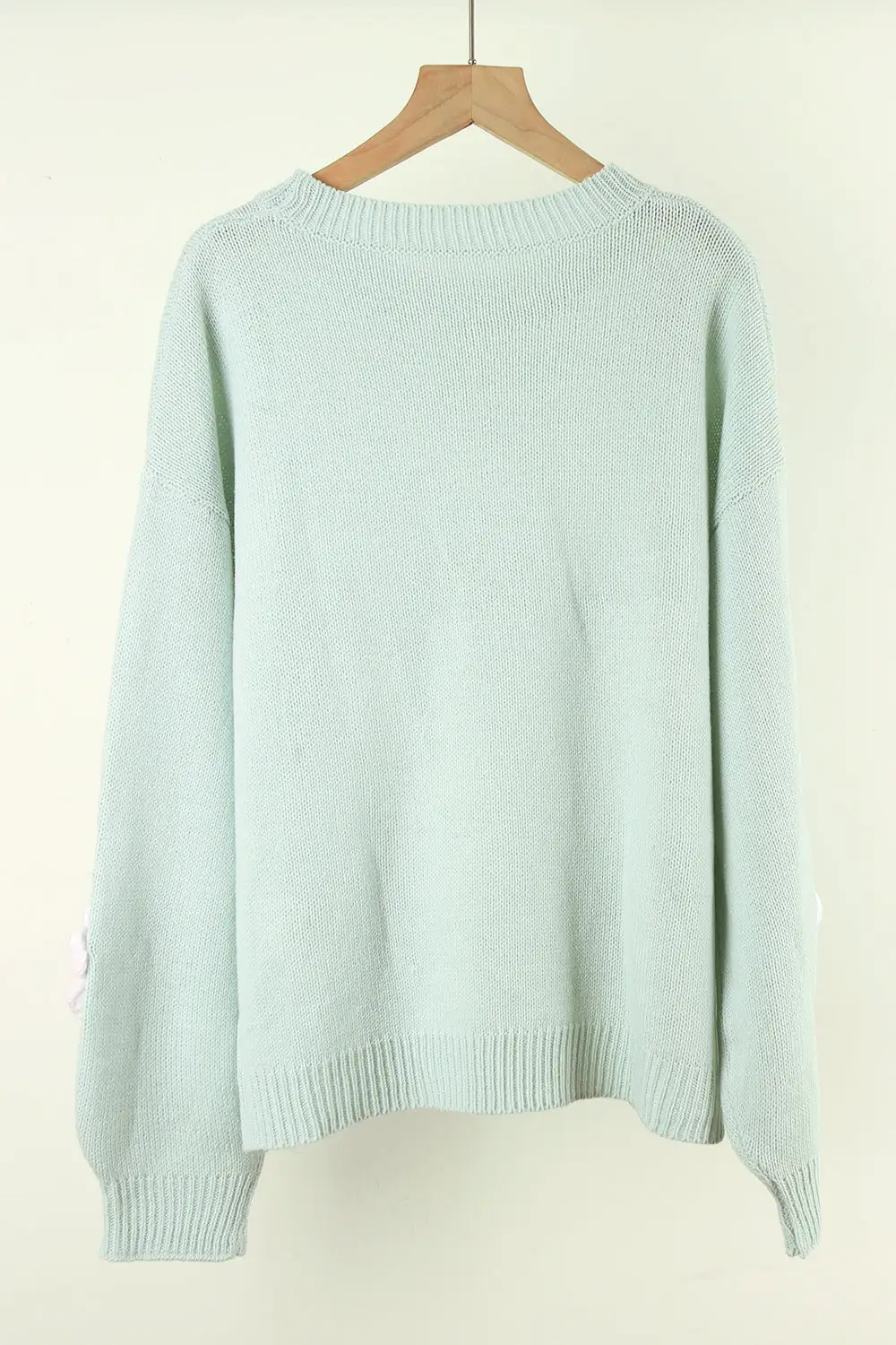 Flower Round Neck Long Sleeve Sweater