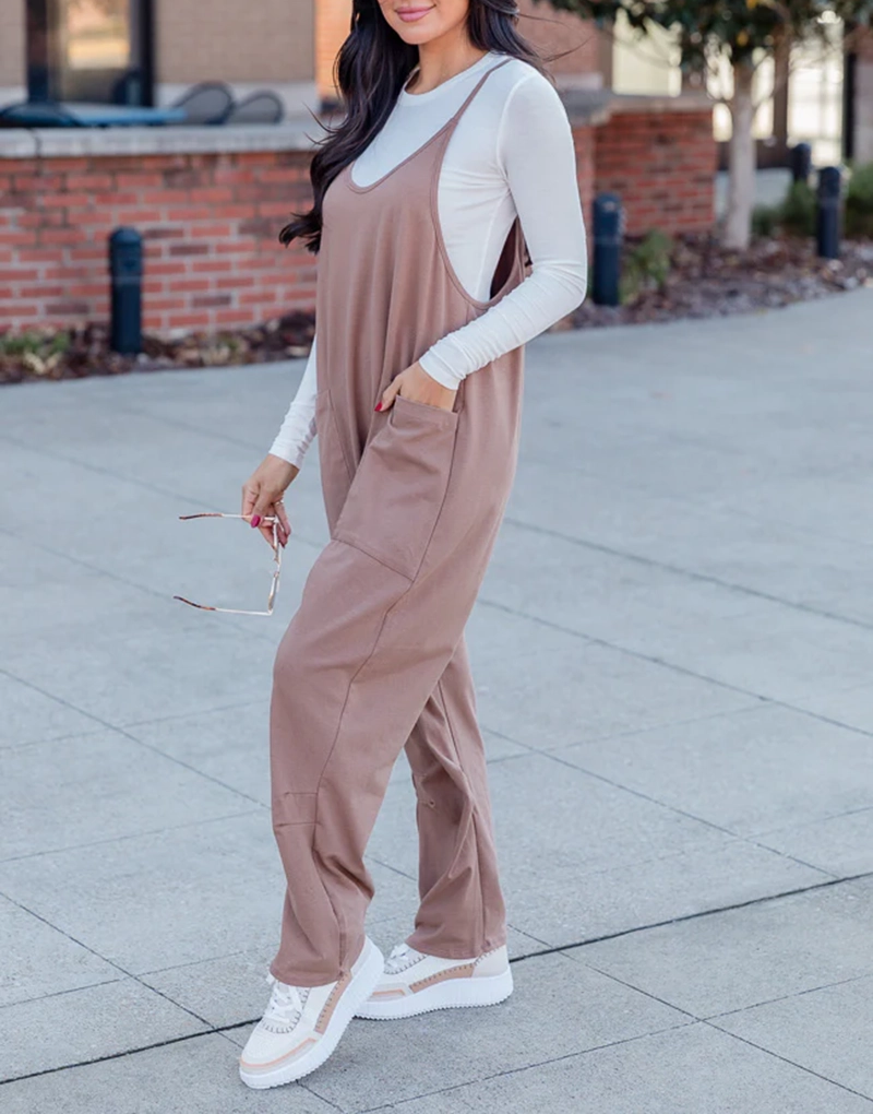 Day In The Life Beige Jumpsuit