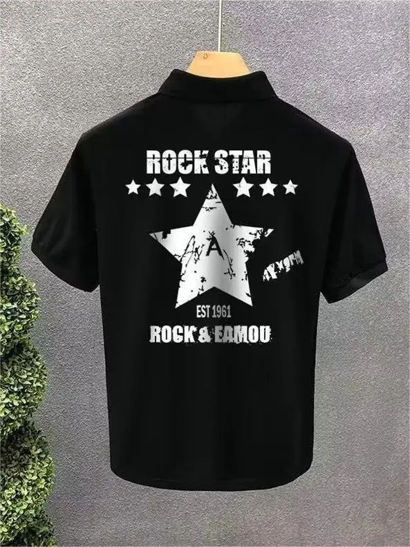 Polo Shirt Short Sleeve Star Print