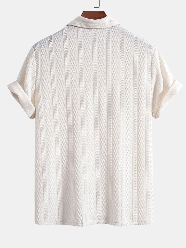 Knitted Geometric Jacquard Polo