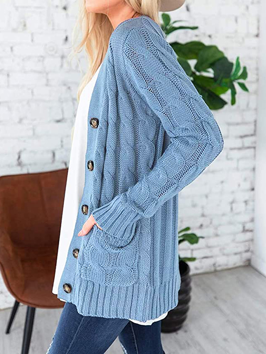 Women's Solid Color Cardigan Jacket