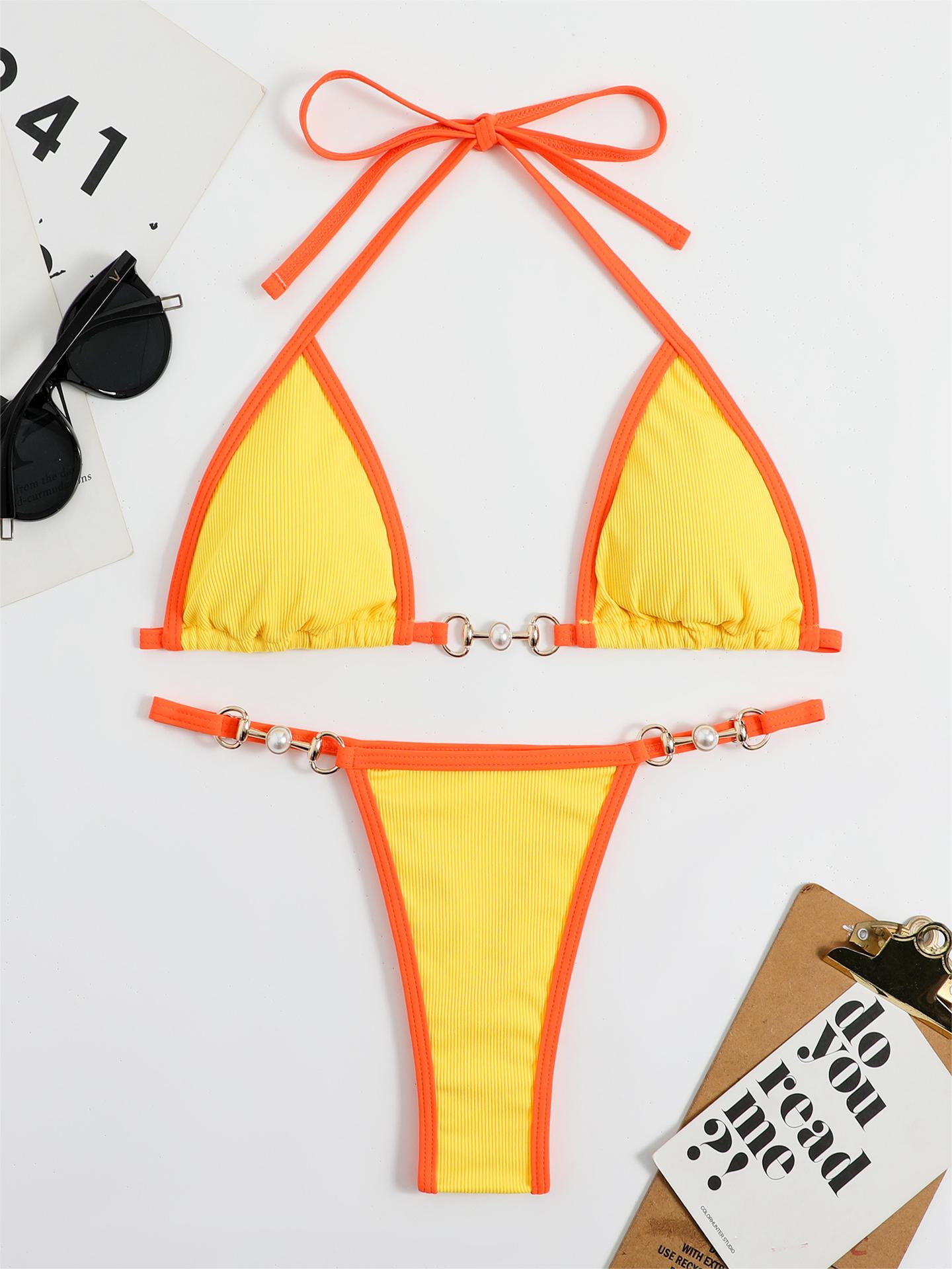 Women's Sexy Metallic Bikini Swimsuit Set