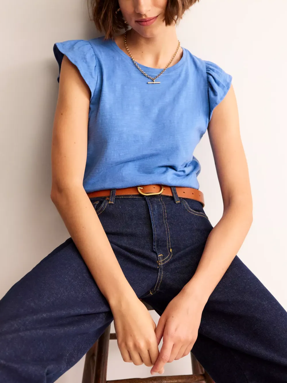 Cotton Flutter Sleeve T-Shirt