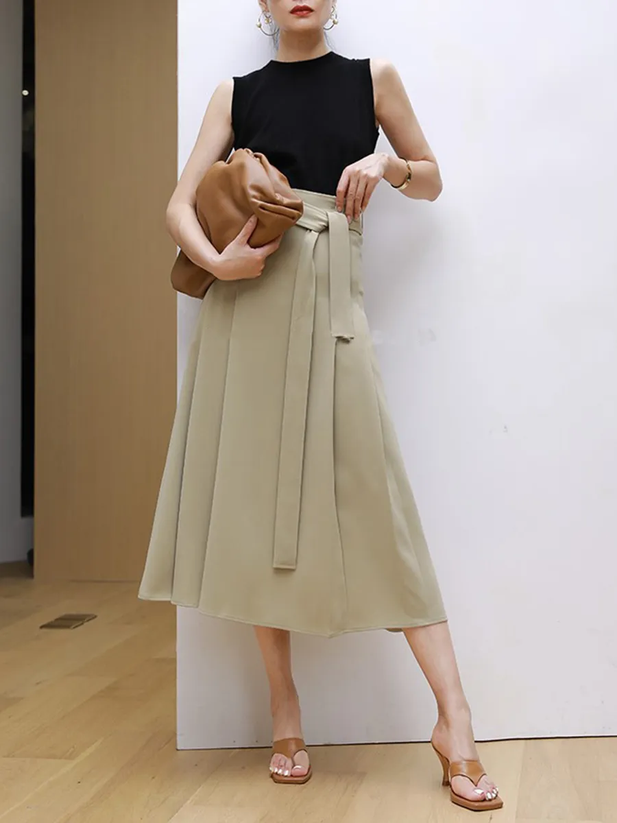 Women's Waistcoat Simple Skirt Set