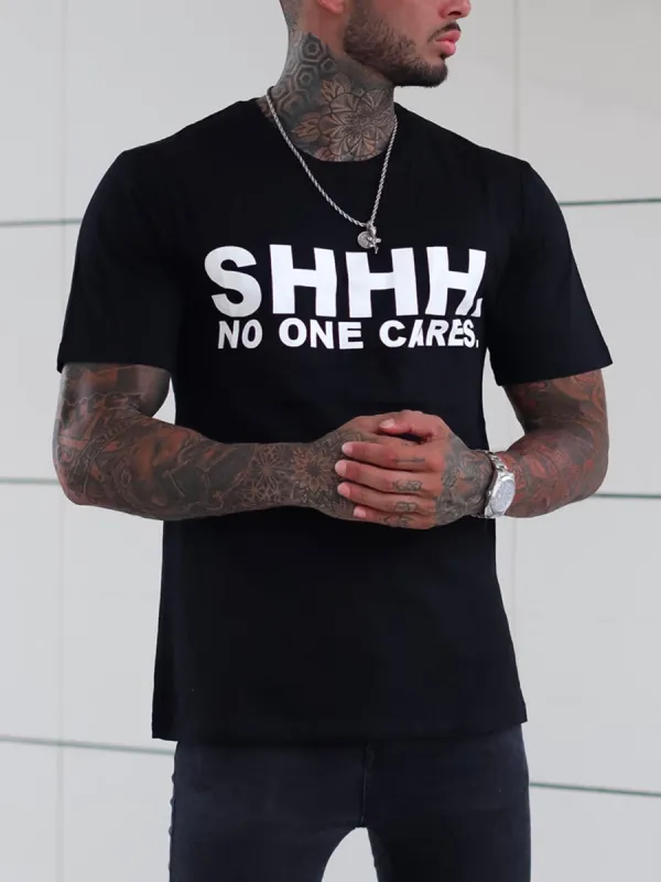 No One Cares Printed Fashionable Men's T-shirt