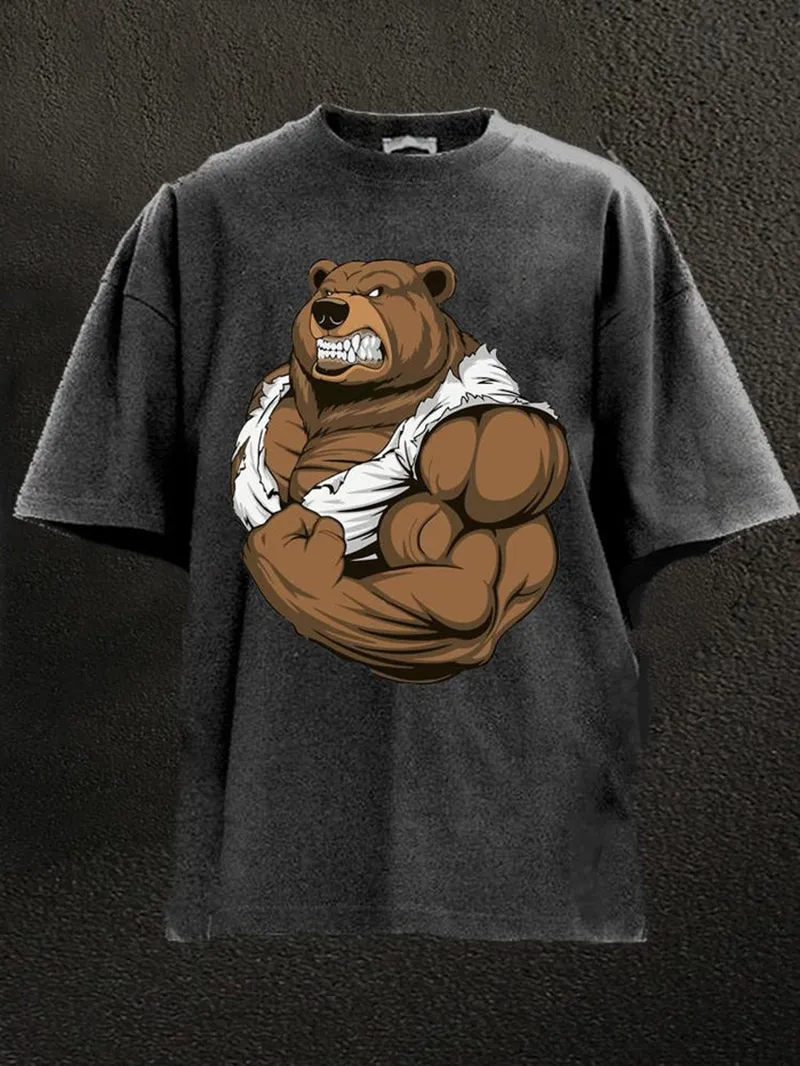 ANGRY BEAR WASHED GYM SHIRT