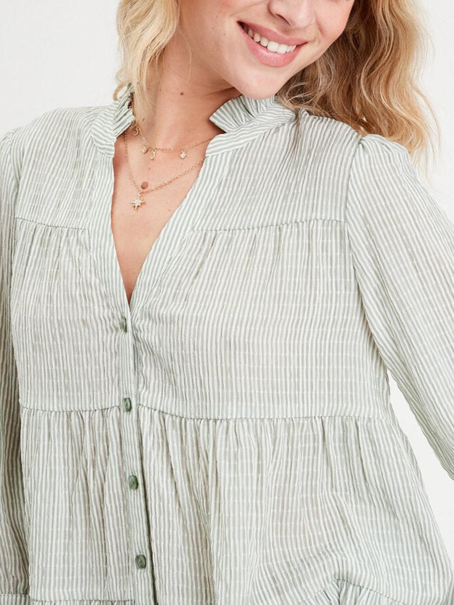 Blouse manches 3/4 vert femme