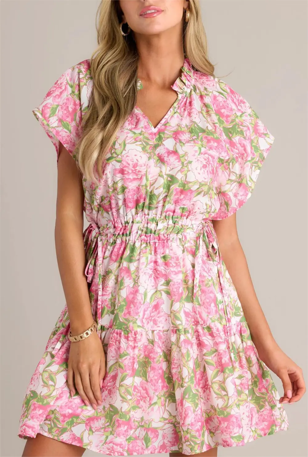 ENDLESS MEMORIES PINK FLORAL MINI DRESS