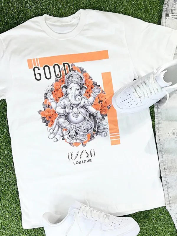 Good Fortune T-Shirt Sustainable Stretch Denim Two-Piece Set