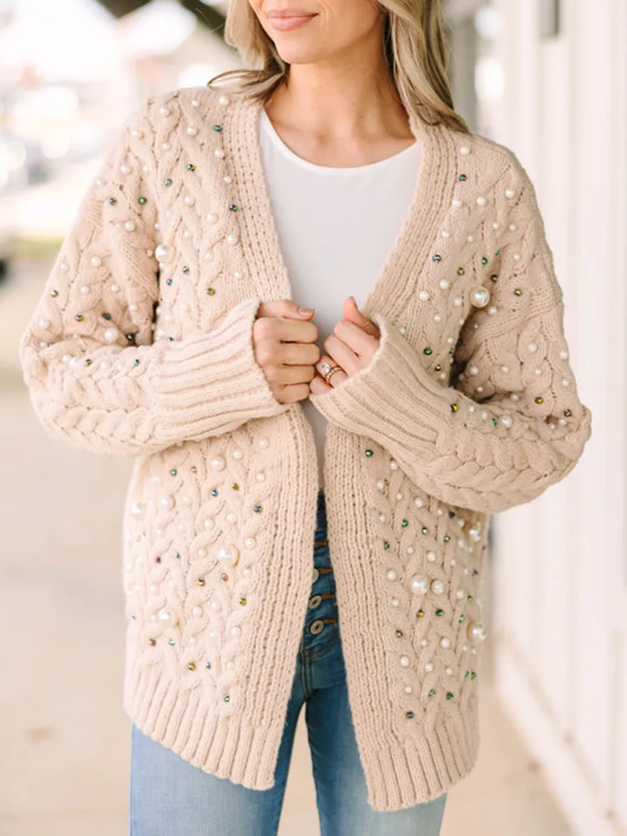 Brown Embellished Cardigan