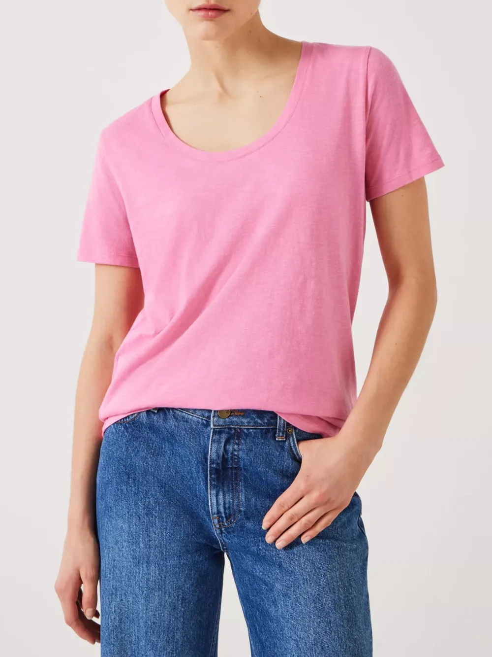 Hari Cotton Slub Scoop Neck T-Shirt