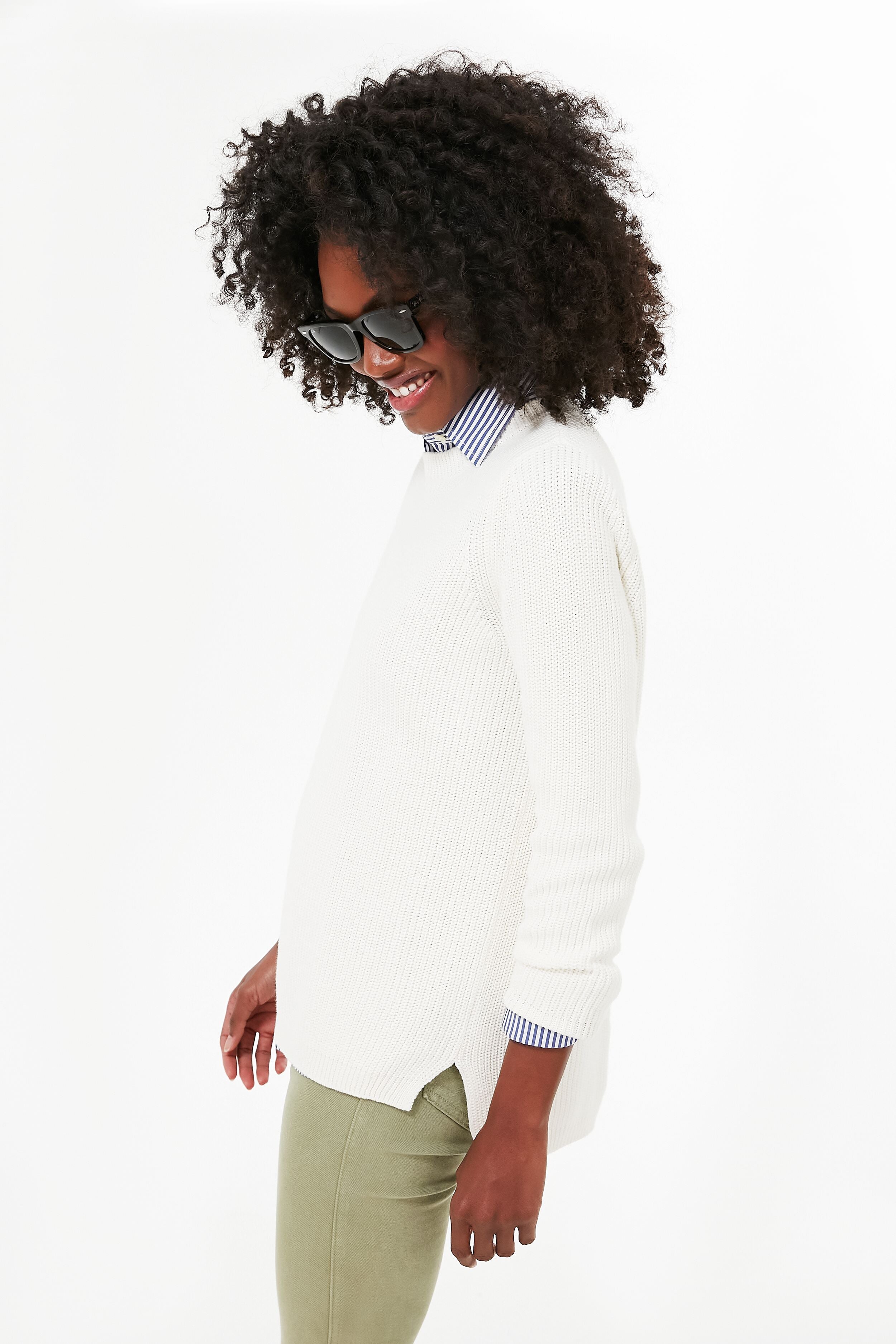 Chalk Emma Shaker Sweater