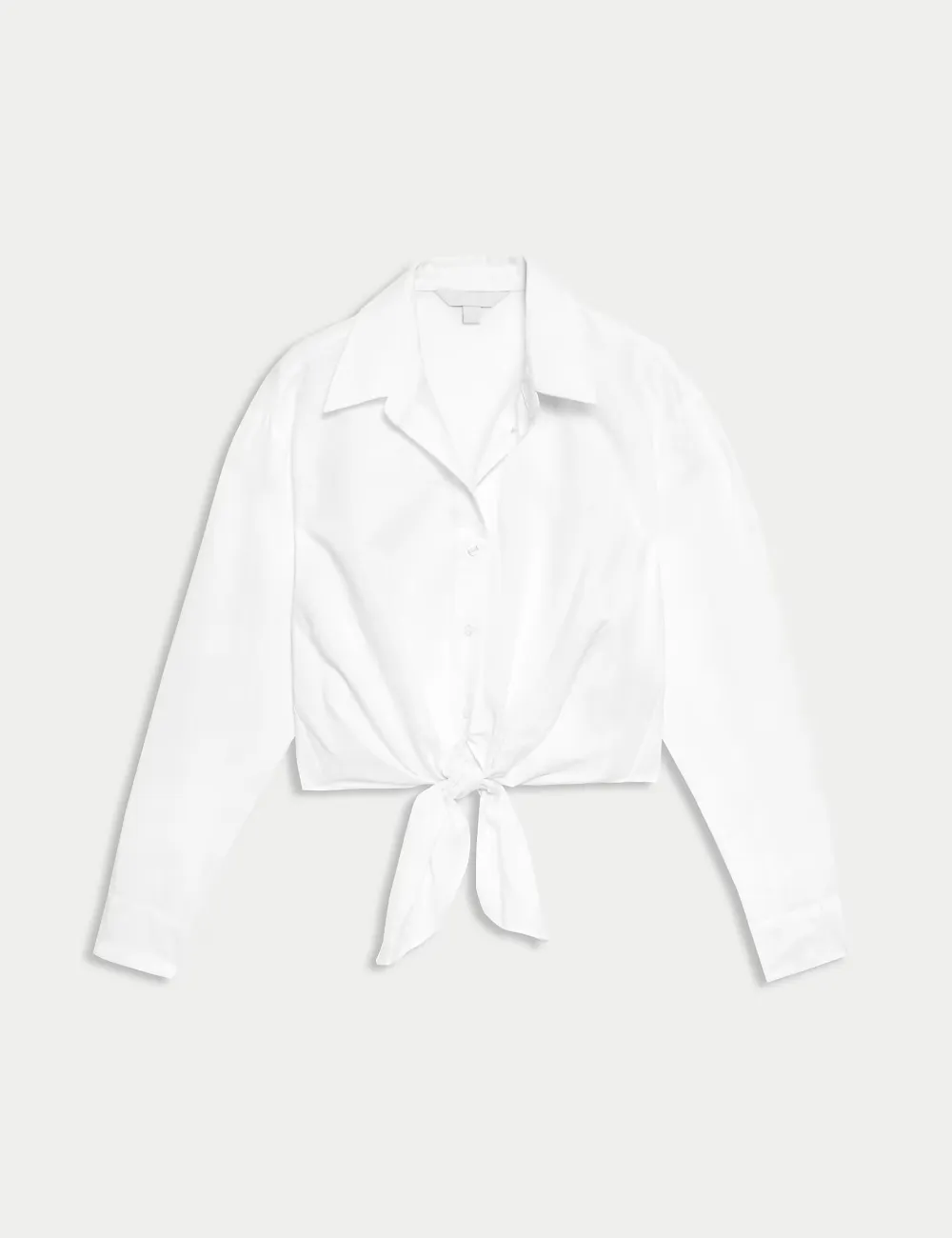 Lyocell Rich Tie Front Shirt with Linen