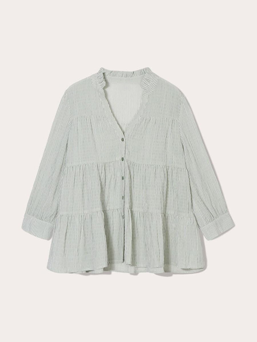 Blouse manches 3/4 vert femme