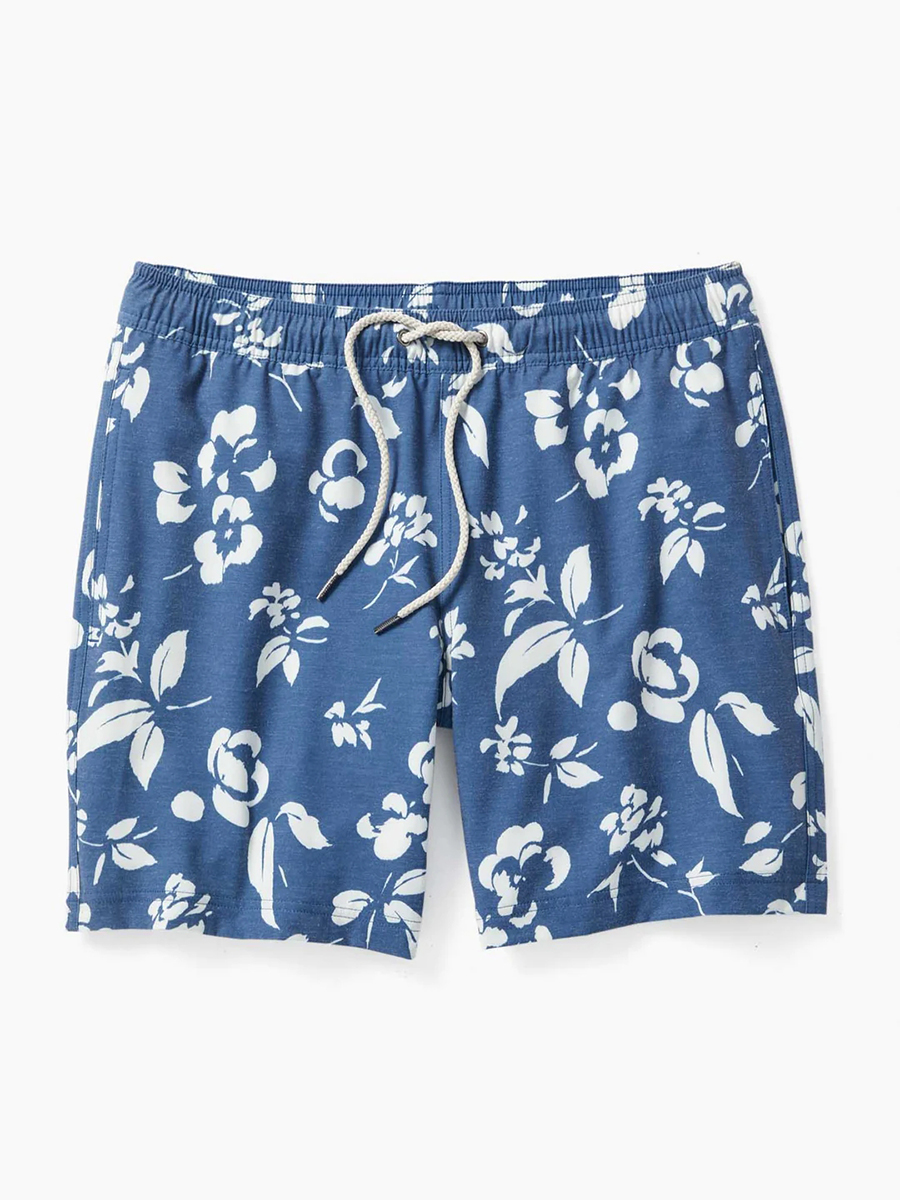 Men's Navy Floral Beach Shorts