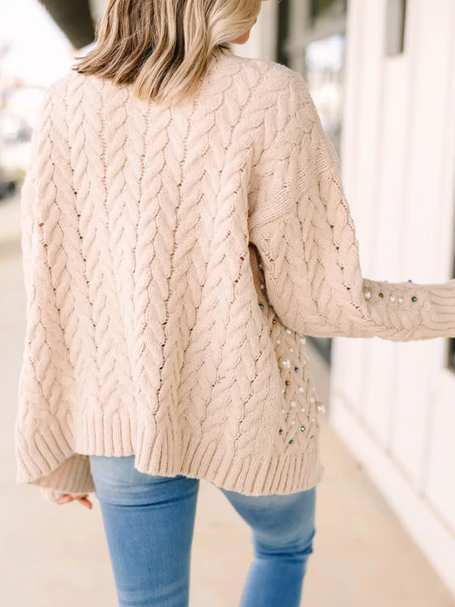 Brown Embellished Cardigan