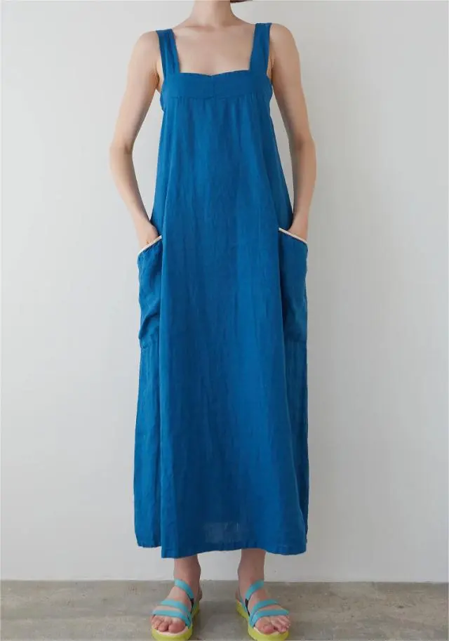 BLUE LINEN DRESS