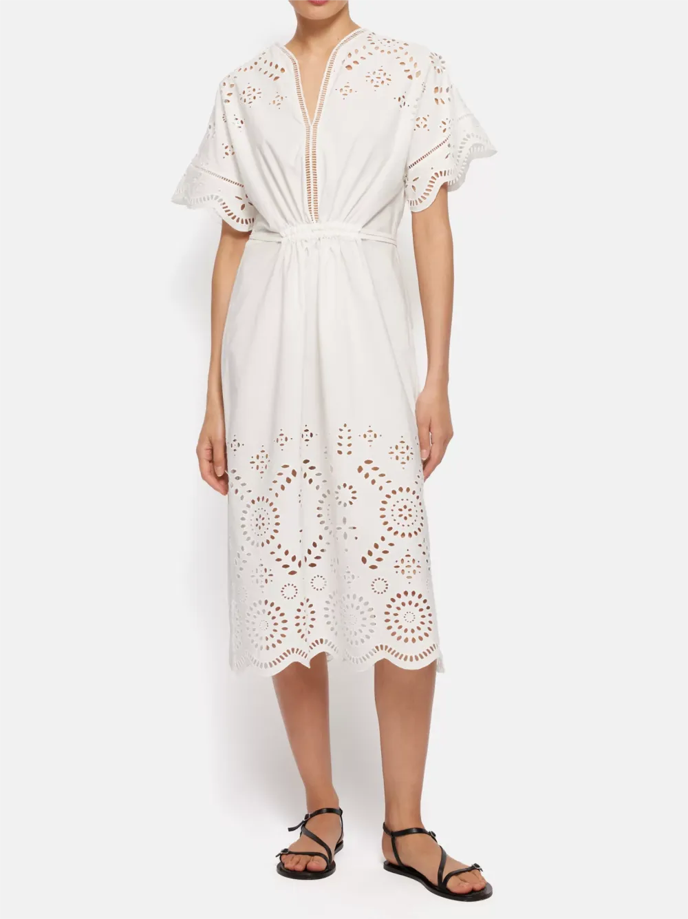 Broderie Kaftan Midi Dress