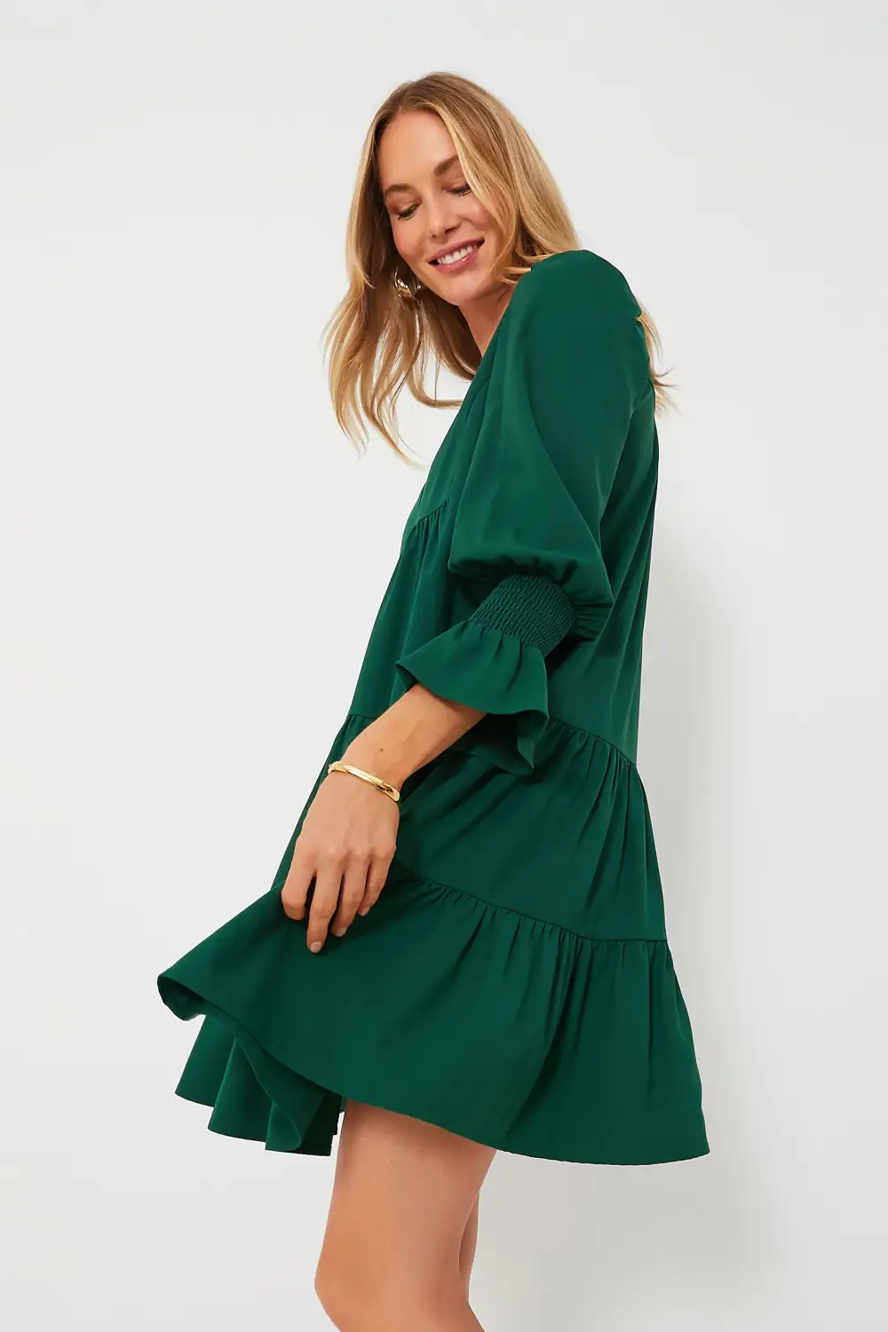 Hunter Green Crepe Kenzo Dress