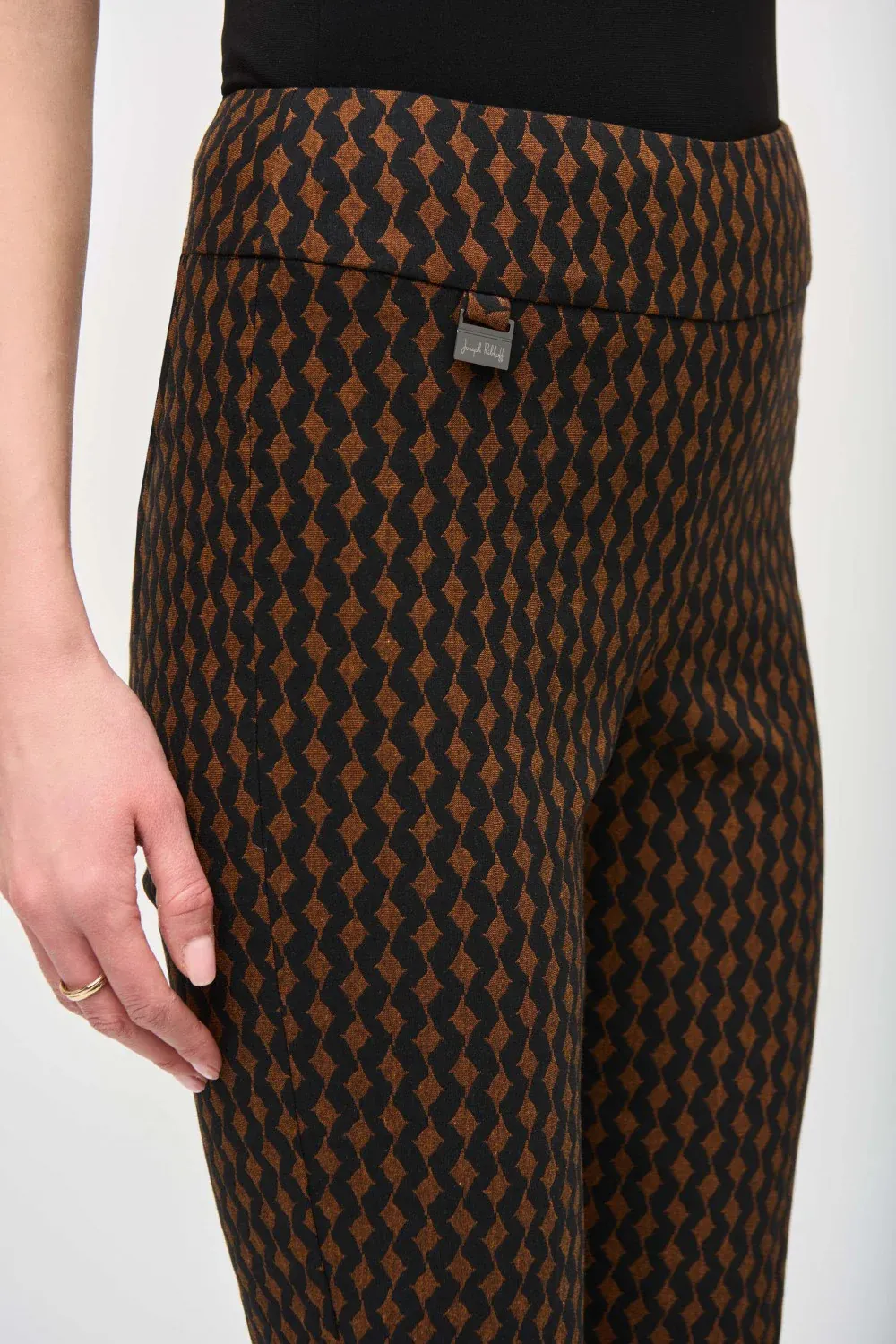 Jacquard Woven Abstract Print Slim Fit Pants