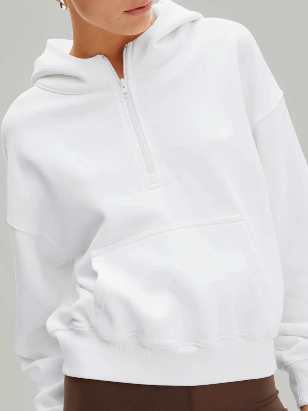 Zippered Long-sleeved Pullover Hoodie