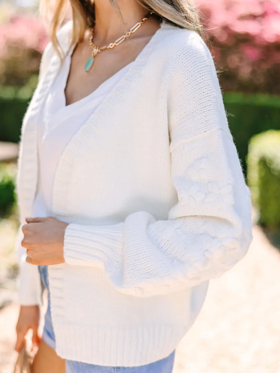 Creamy white V-neck cardigan