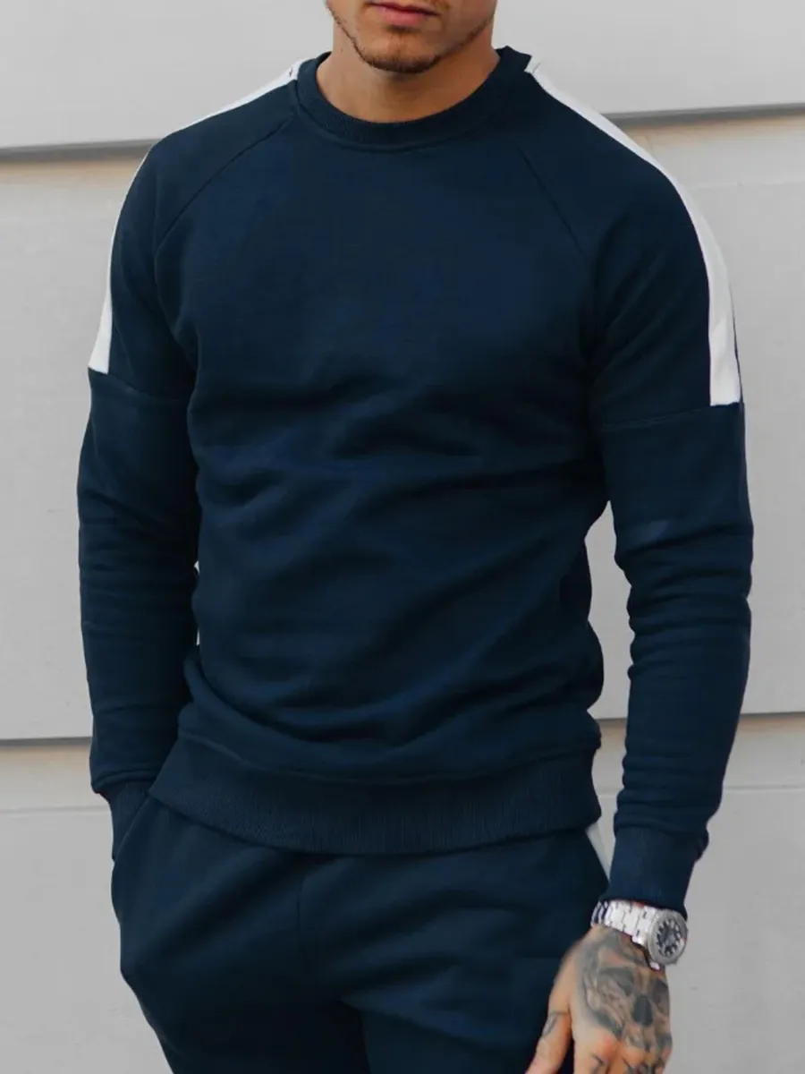 Men's Navy Colorblock Tracksuit