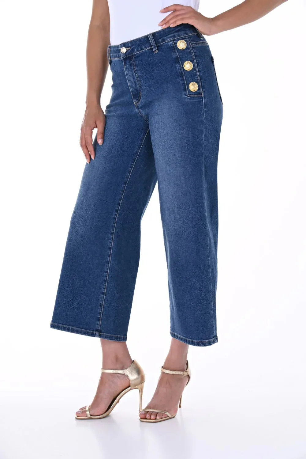 Pant Denim Blue Bottom Detail