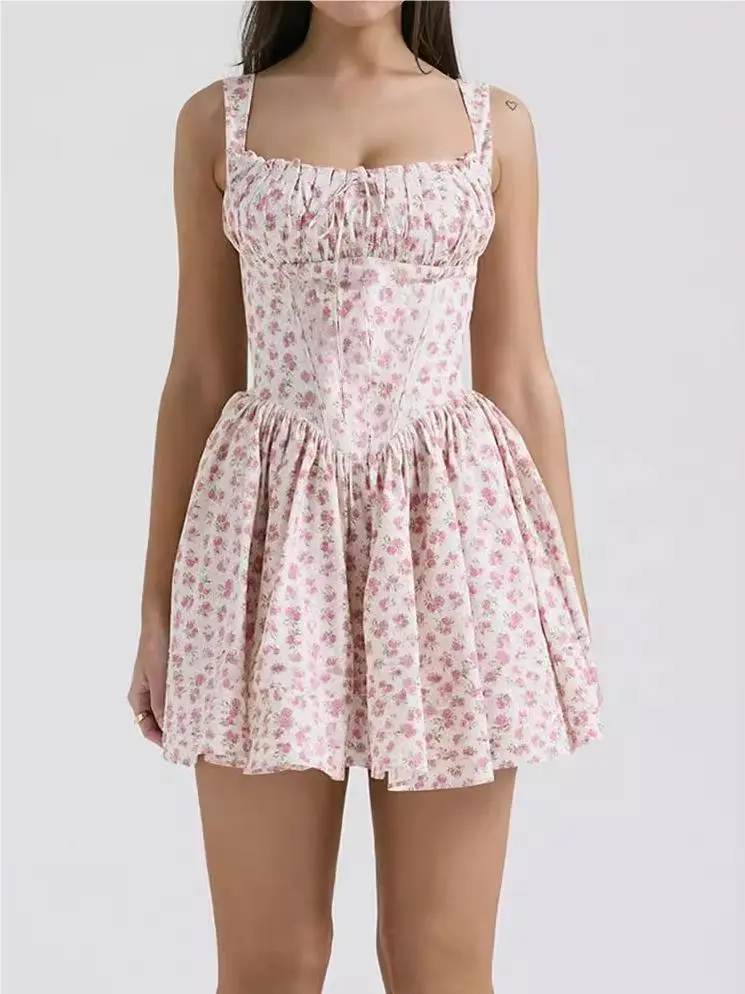 Floral Suspender Ballet Style Dress