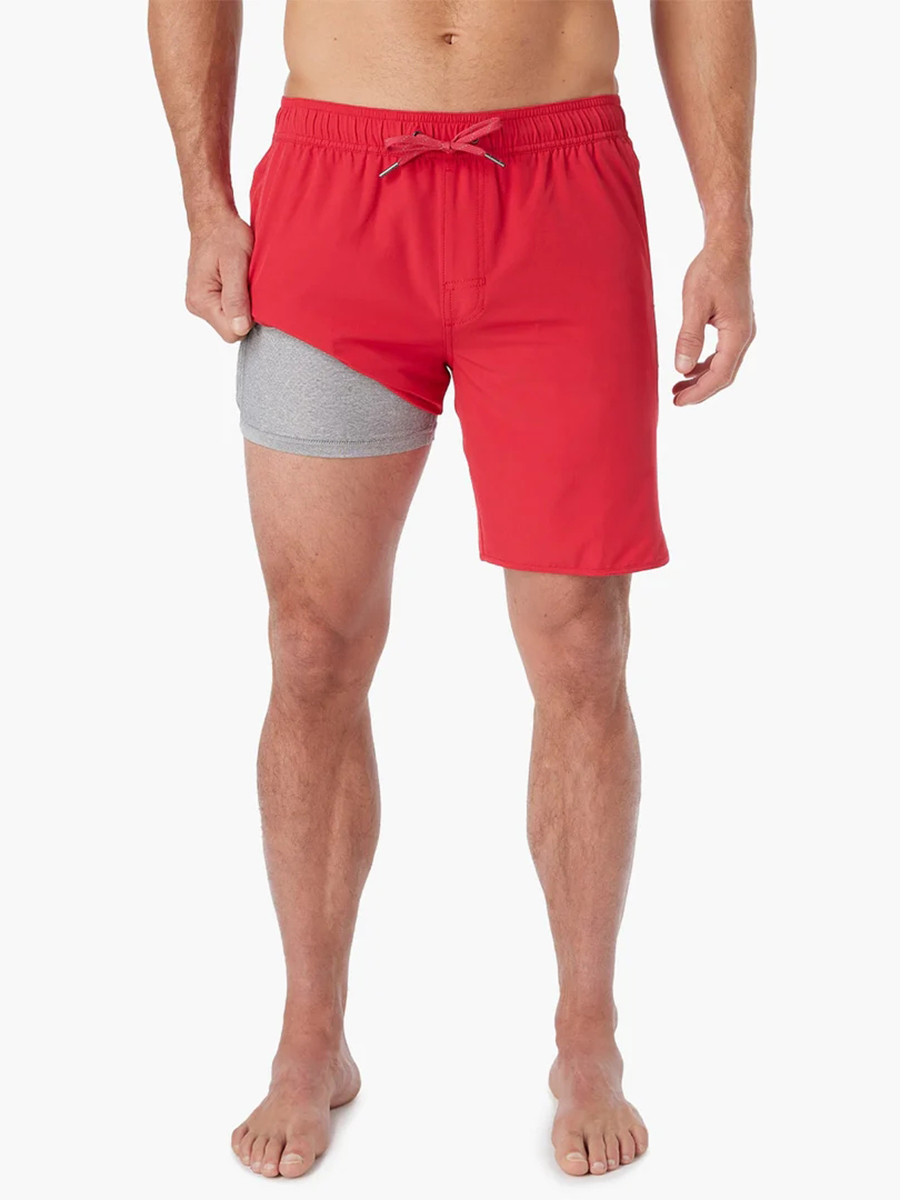 Men's solid color beach shorts