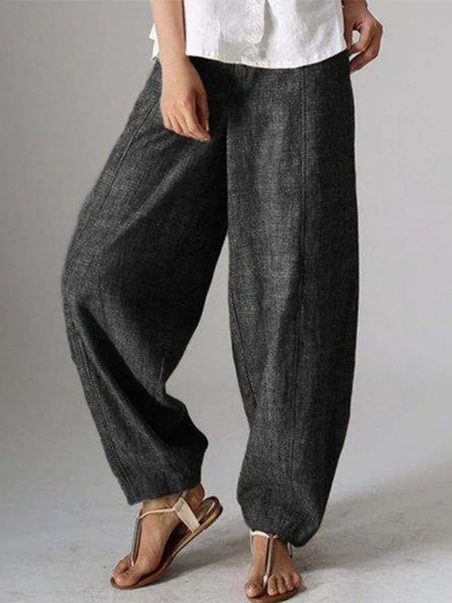 women's fashionable casual loose side pocket trousers