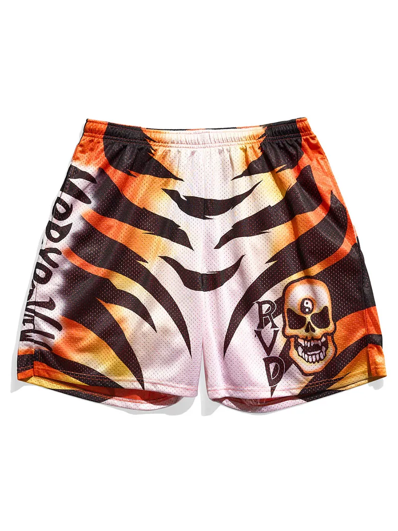 RVD Tiger Skull Retro Shorts