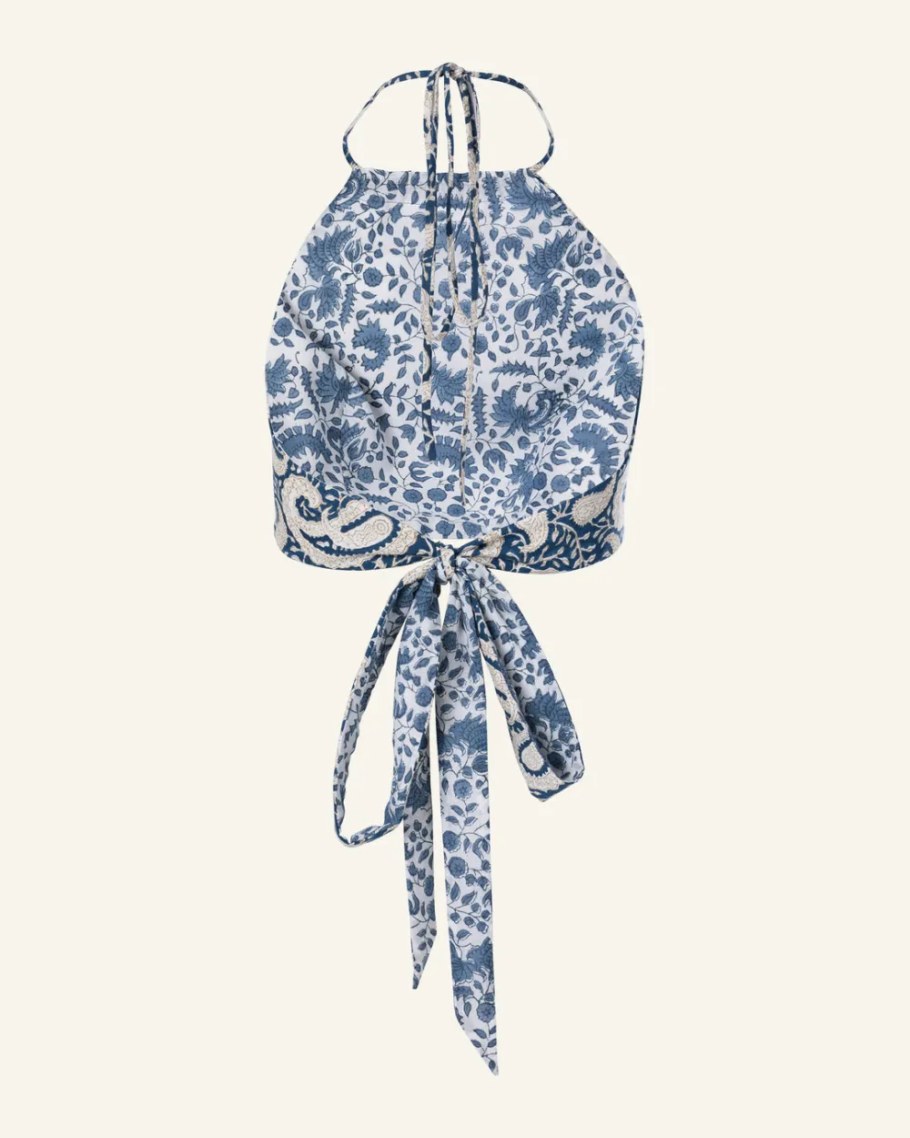 Marmi Indigo Paisley Tie Top