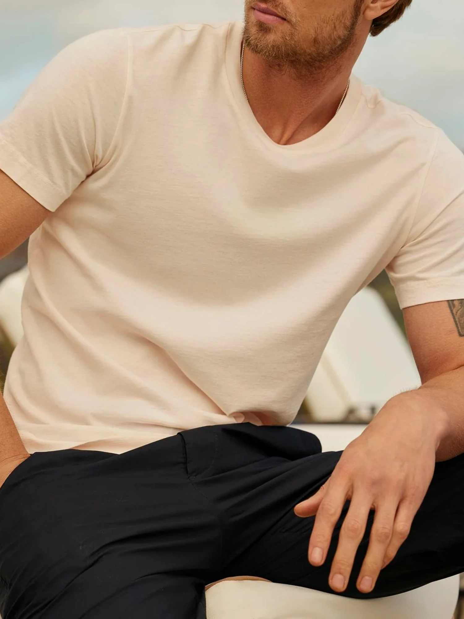 Men'S Fashion Cotton Round Neck T-Shirt