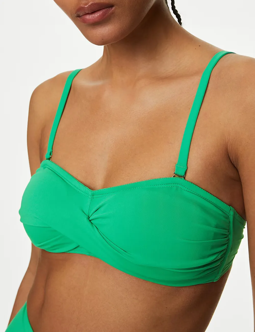 Padded Twist Front Bandeau Bikini Top