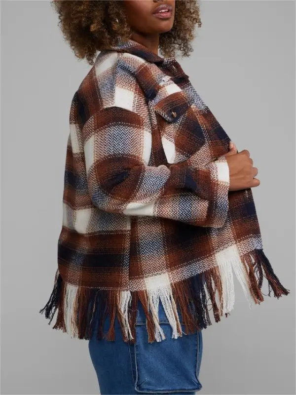 Plaid Fringe Shacket