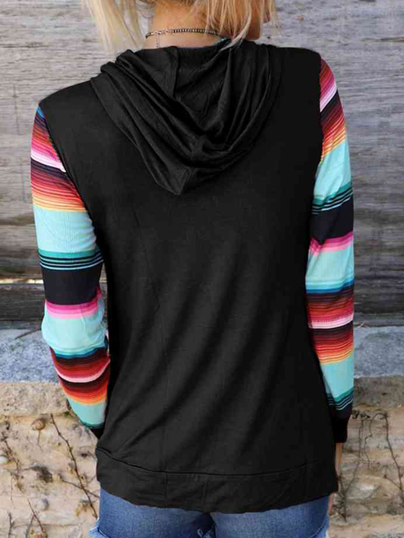 Striped Long Sleeve Hoodie