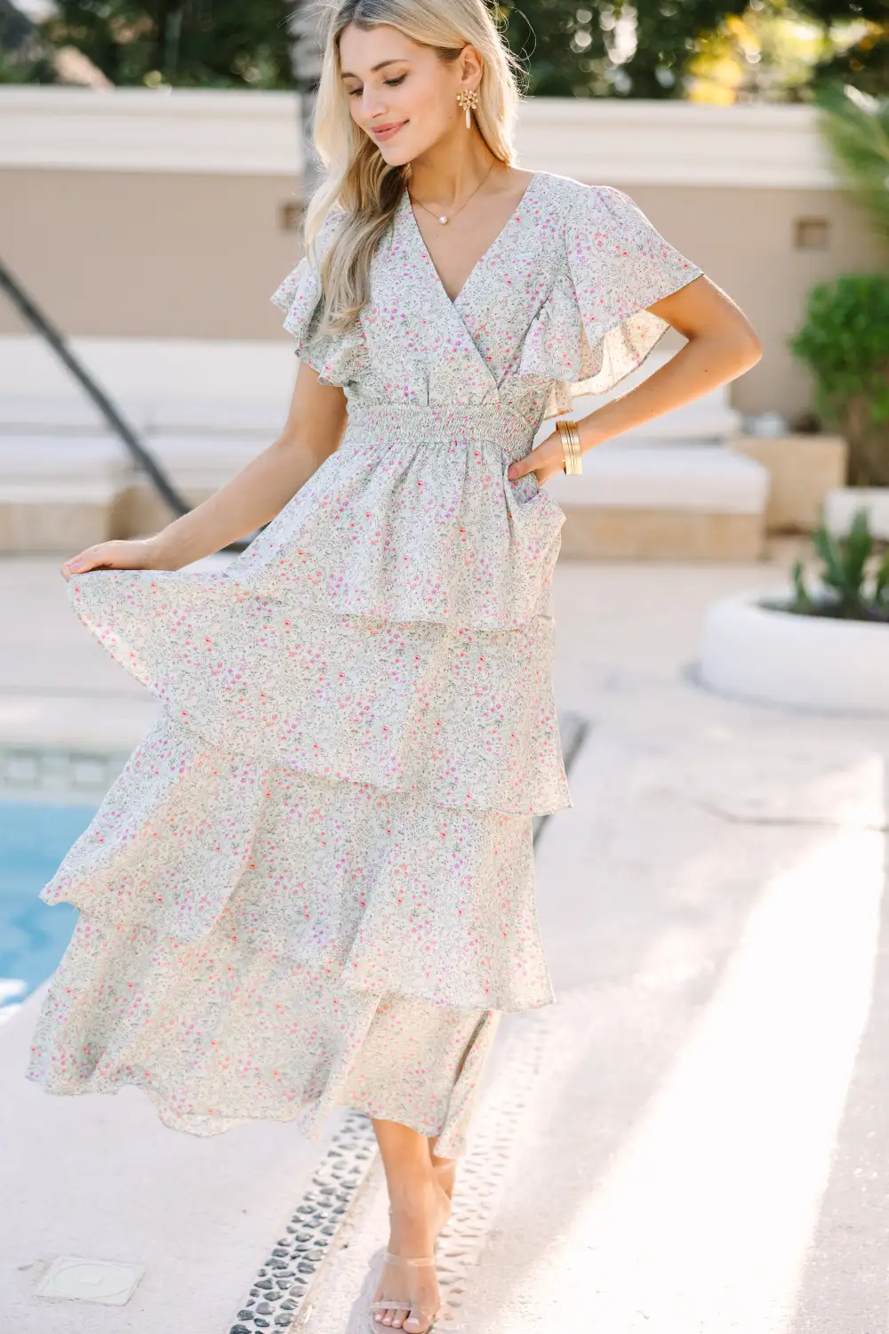 What's On Your Mind Mint Green Floral Maxi Dress