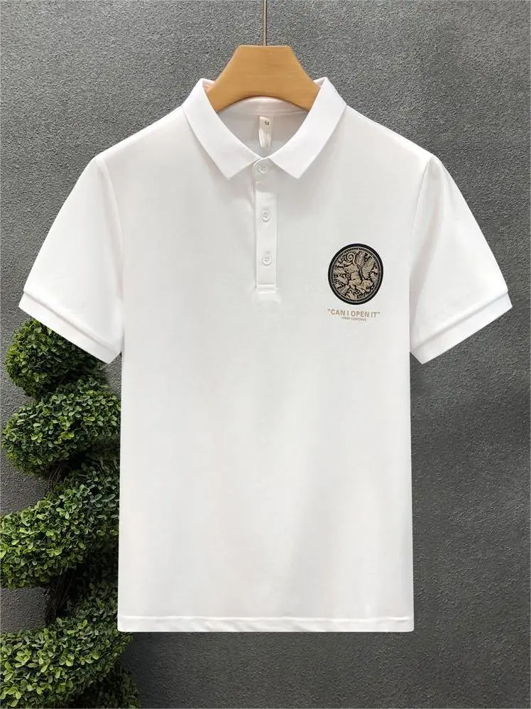 Simple Style Printed Polo Shirt